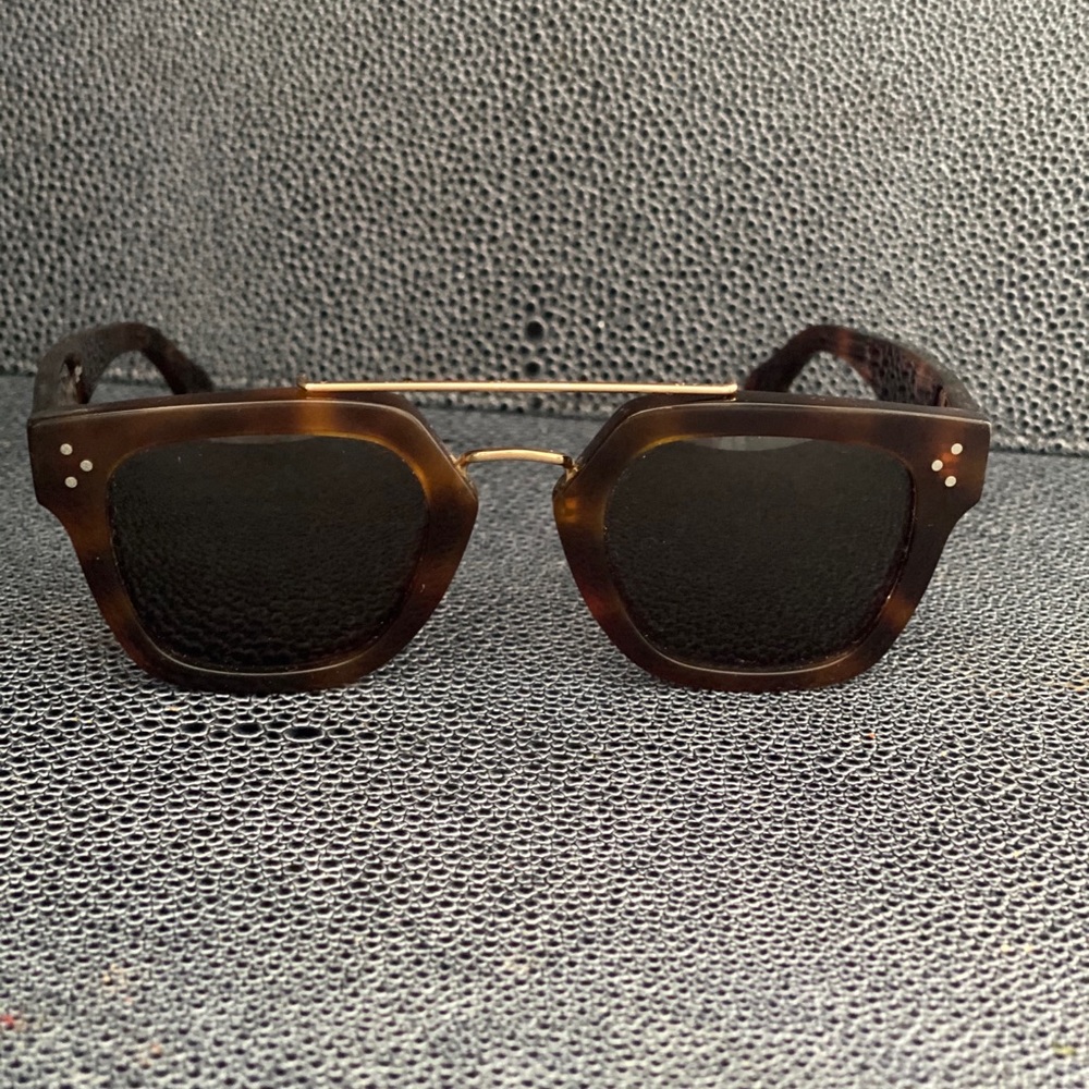 CELINE tortoiseshell gold sunglasses